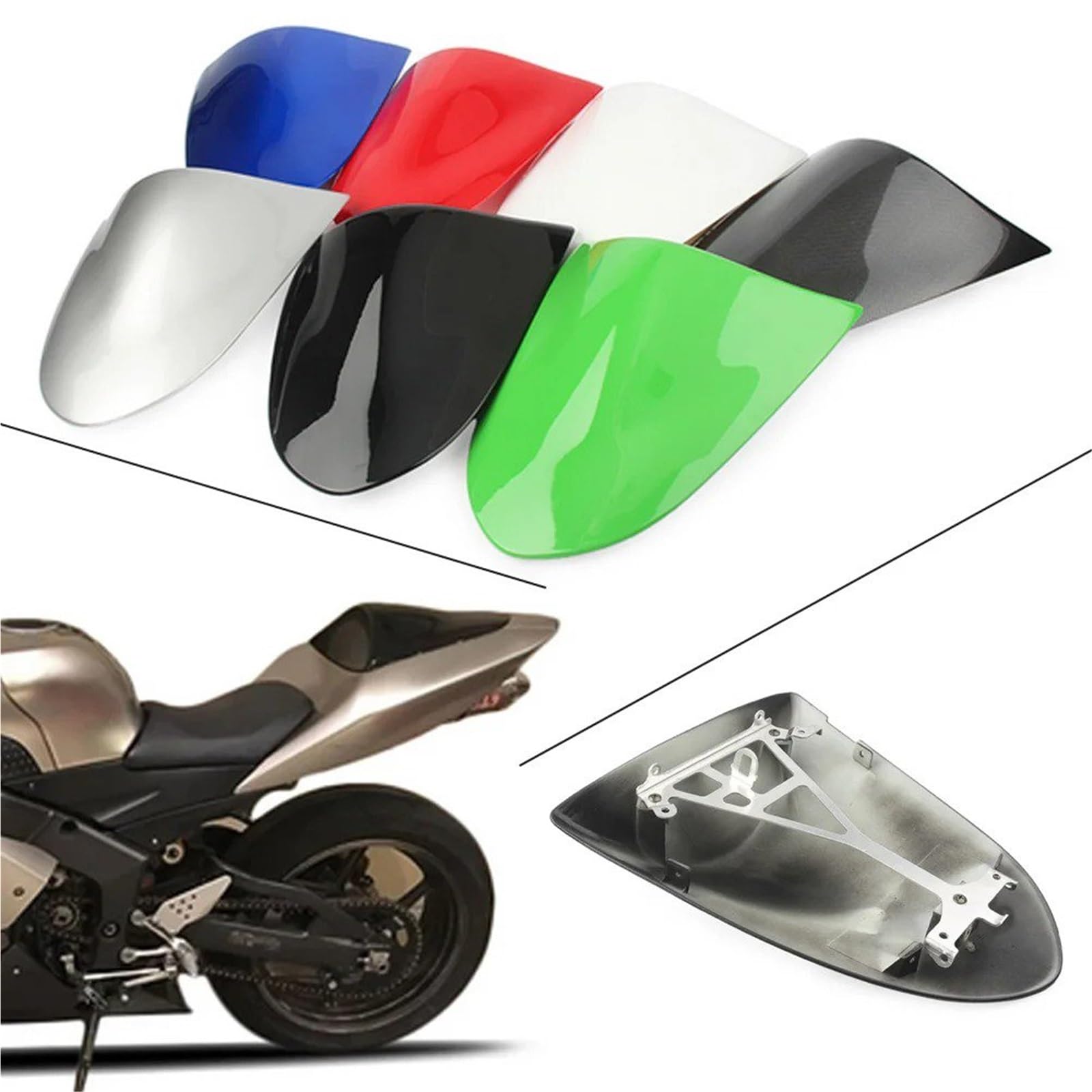 Tapa De Cola Capó De Carenado Cubierta De Asiento Trasero (Colín) para Motocicleta para Kawasaki para Ninja para ZX6R 636 2005-2006 Carenado De Asiento De Pasajero Trasero(Patrón de Sarga)