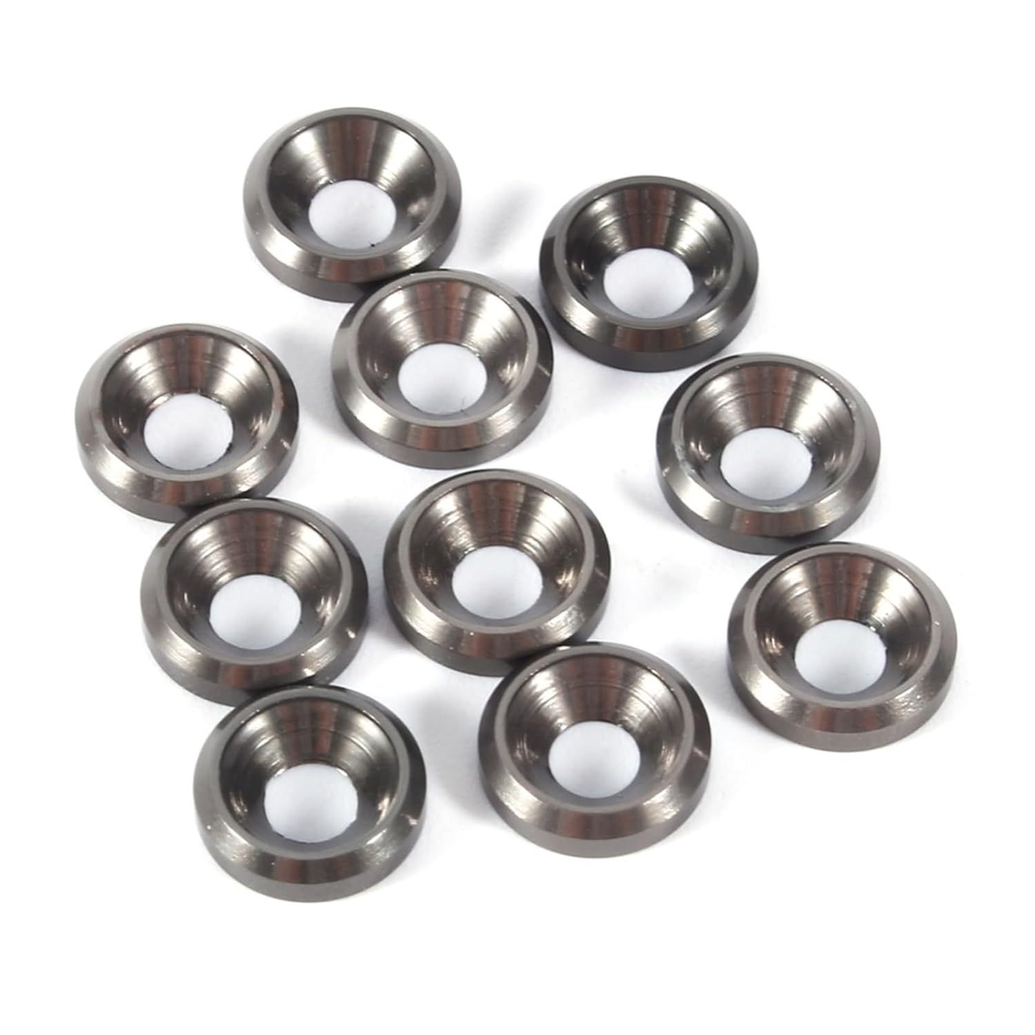 washers,Aluminum Washer, 10Pcs M3/M4/M5 Aluminum Alloy Colorful Countersunk Head O Washer Gasket Anodized Joint Backup(Ti- Gray,M3)