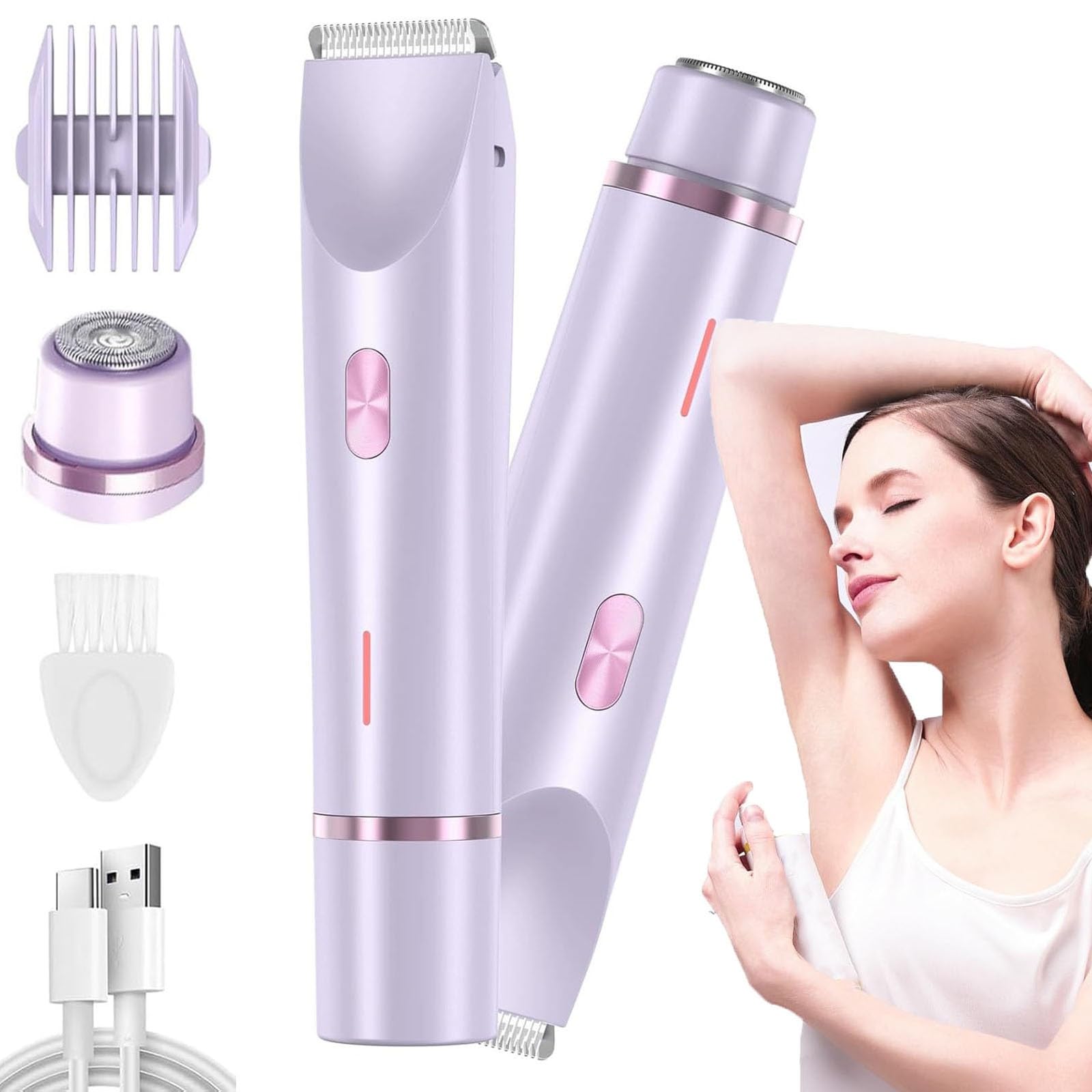 【ひろ】シェーバー2個 Amazon | デュアルヘッドシェーバーレディース、女性用電動ビキニ