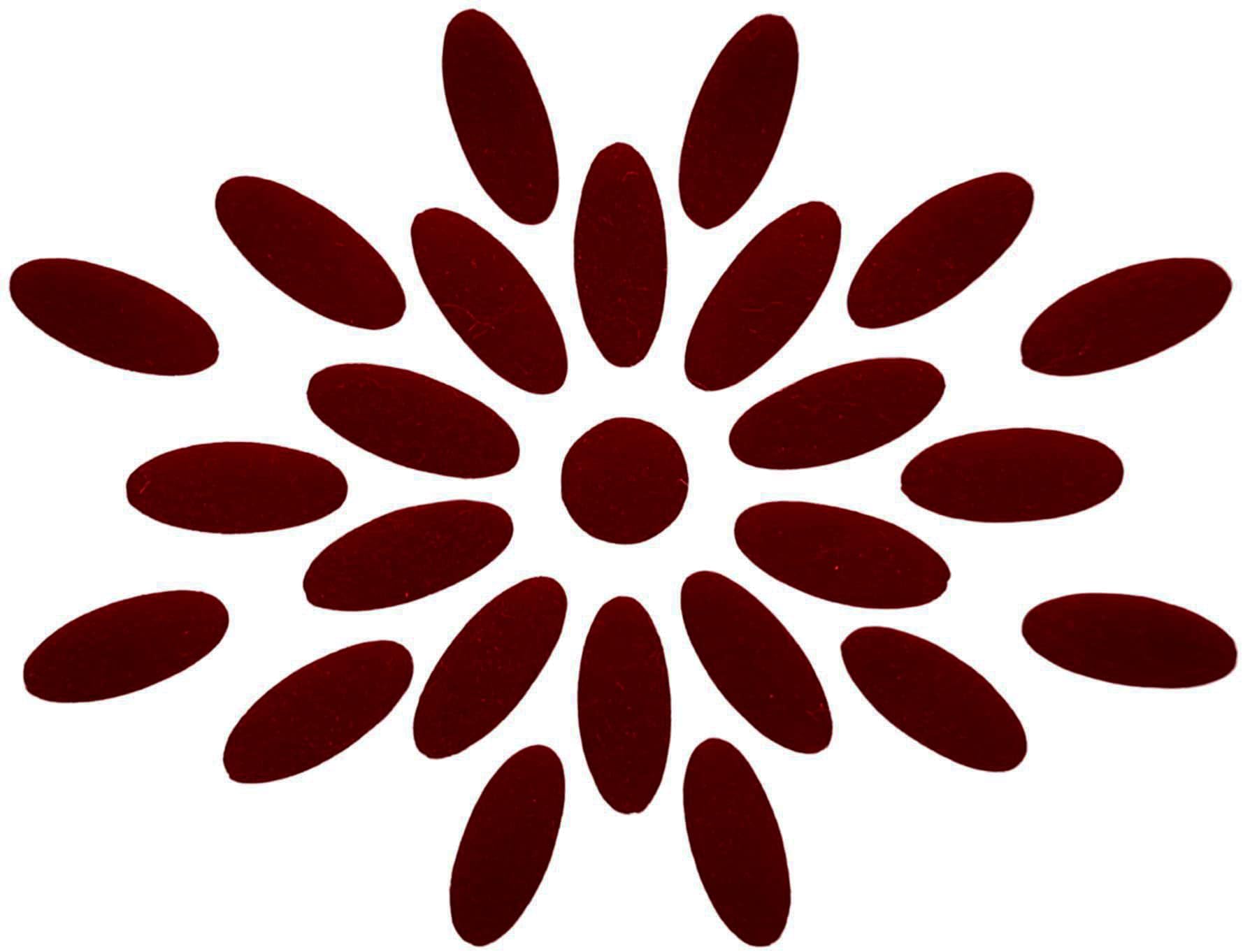 Comet Busters Handcrafted Maroon Oval Velvet Bindis (BIN1864) (9 mm)