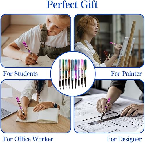 Miniatura 8 de 9 lápices infinitos con 9 puntas de repuesto para bolígrafos, lápiz eterno, sin afilar lápices para niños, escribir, dibujar, suministros escolares