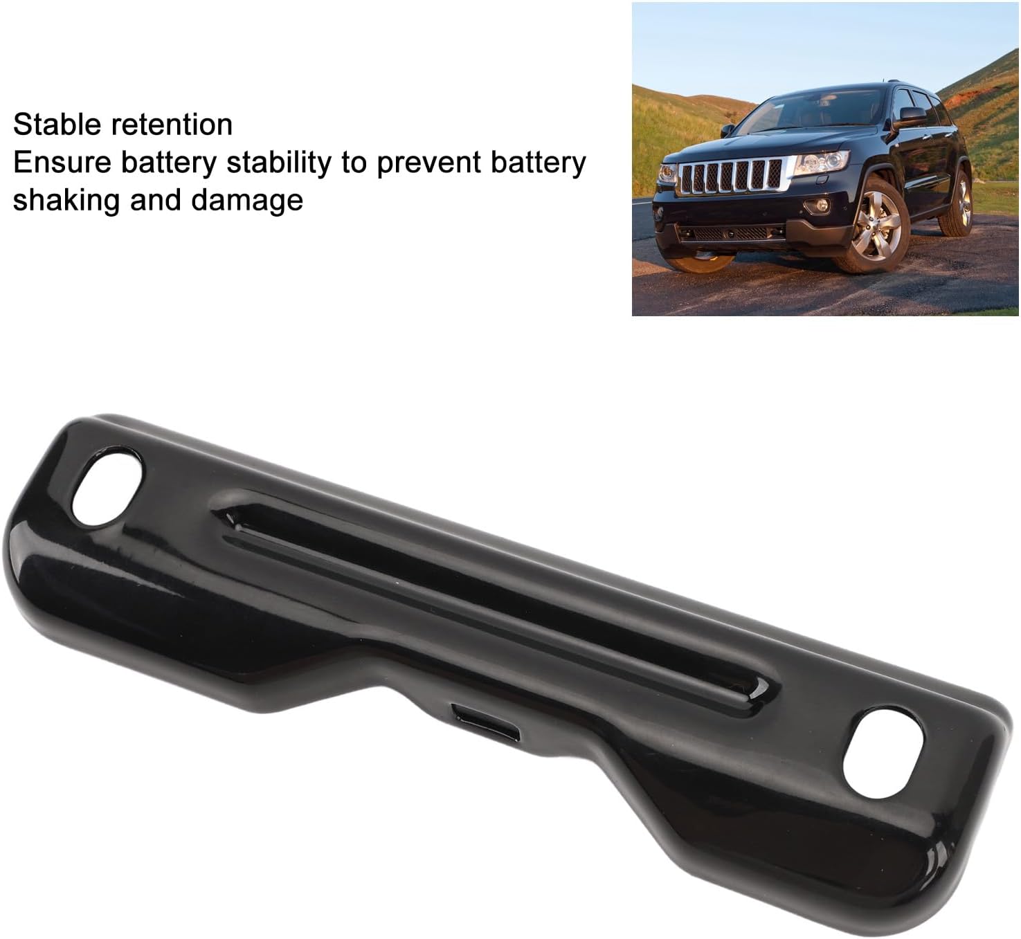 Black Iron Battery Hold Down Bracket 68039242AA, Securely Fixing, Ideal for Grand Cherokee 2011 to 2015 Vehicle