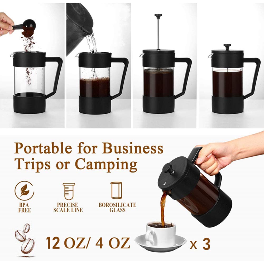 LIDS Cafetera Prensa Francesa Cafetera, Vidrio De Borosilicato Espesado Olla De Prensa De Café, Tetera Resistente Al Calor O Cafetera Cafetera con Filtro Incorporado Hogar Oficina (1000ml)