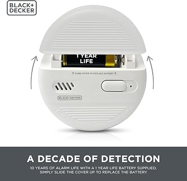 BLACK+DECKER - Easy Install Smoke Detector Fire Alarm 2 Pack for Homes