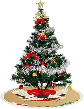 Amazon Zhongji クリスマスツリースカート ラウンド じゅうたん 屋内屋外 鶴と松竹梅 和風 ベルボア クリスマスパーティー 雰囲気の装飾 ギフト 3サイズ選べる ツリースカート おもちゃ
