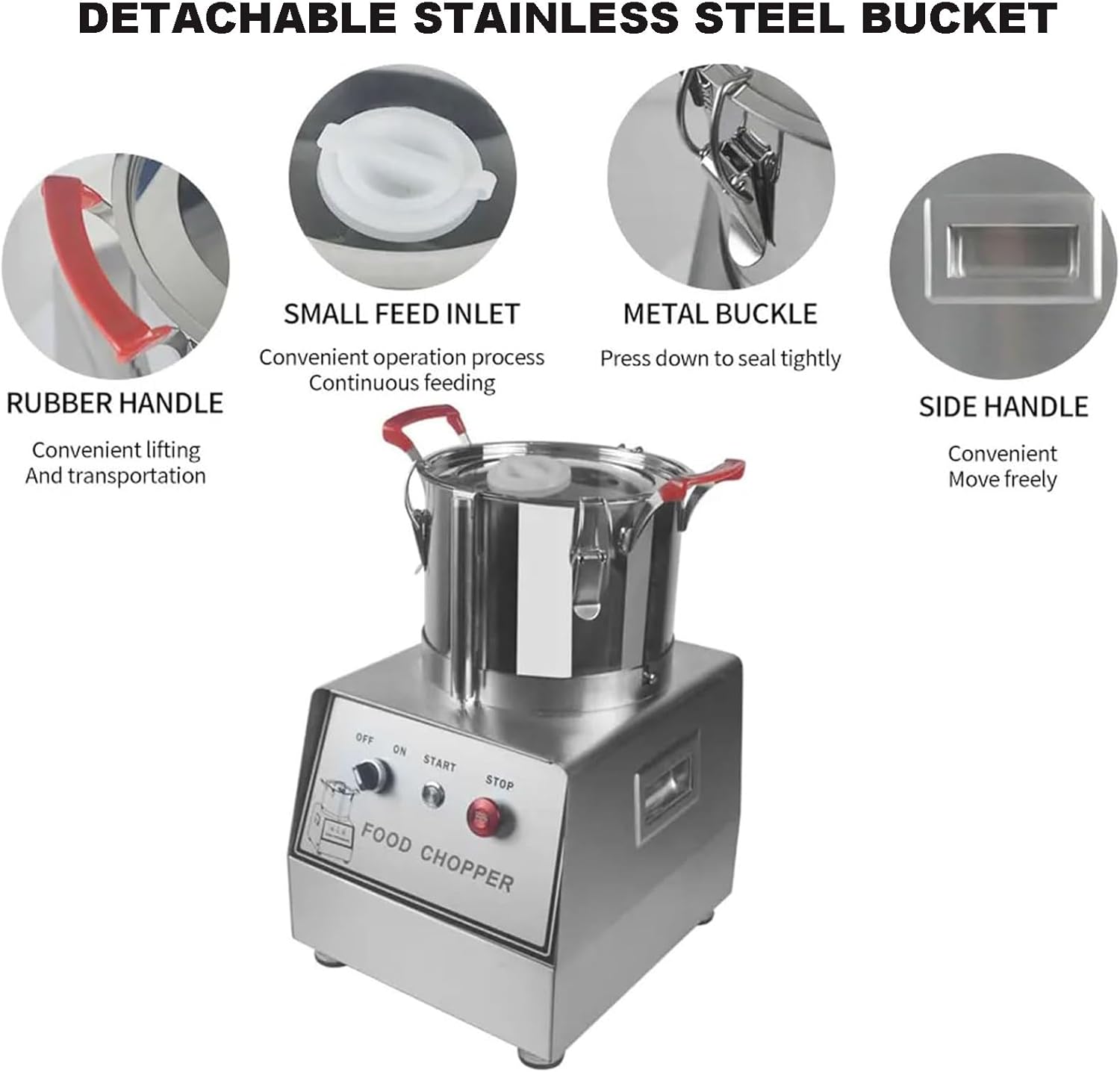 Commercial Food Processor, Electric Vegetable Chopper Machine 1500 RPM, Stainless Steel Vegetable Processor Meat Grinder Food Processor Chopper (7L)