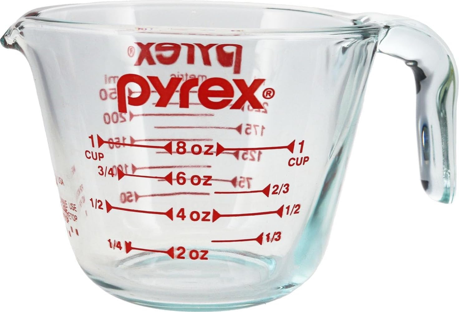 Prepware 1 Cup Measuring Cup, Clear w/ Red Measurements (6001074)
