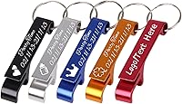 Vista 15 de Amlion Llaveros personalizados para abrebotellas, grabados a granel, con texto de logotipo, para hombres y mujeres, regalos de fiesta de boda