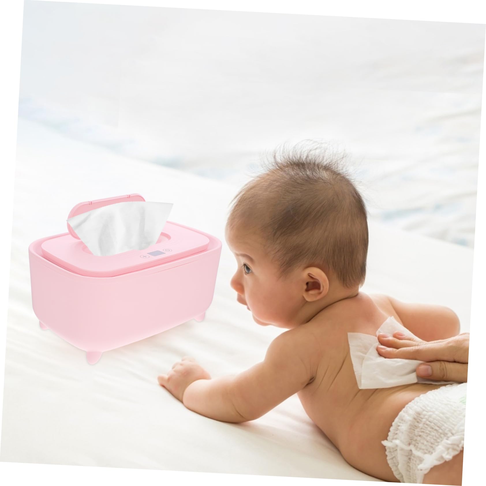 SUPVOX 3 Pièces Boîte De Tissus Chaude Et Intelligente Tu Lingettes Distributeur Simplement Plus Chaud Chauffe-lingette pour Bébé Rose PP
