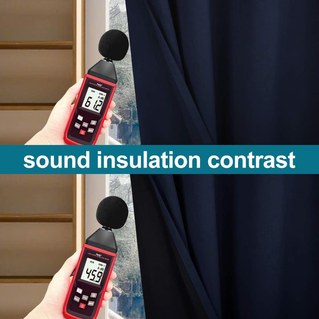 EASELAND Blackout Curtains 2 Panels Set Room Drapes Thermal Insulated Solid Grommets Window Treatment Pair for Bedroom, Nursery, Living Room,Lined Navy,W52xL84