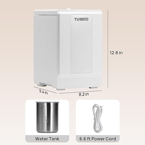 Miniatura 7 de TURBRO Humidificador de vapor de acero inoxidable 304 de 4 l1 galón, humidificador de niebla cálida para dormitorio, bebé, salida de 16.9 fl ozh,
