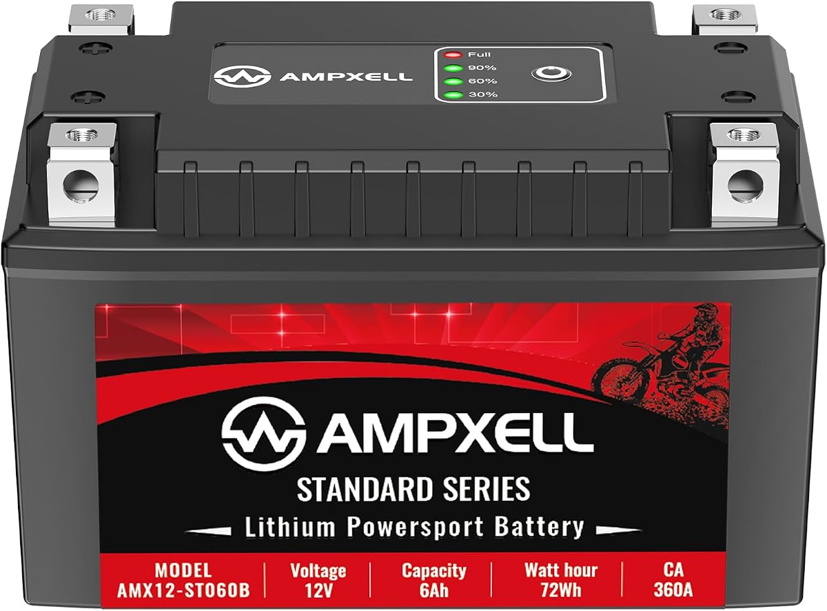 YTZ14S Lithium Motorcycle Battery, 12V 6Ah 360 CCA 2.4 lbs Lightweight, Powersports Replacement for ATV UTV Scooter Generator