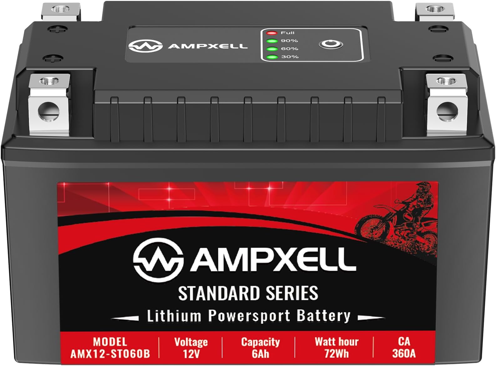 YTZ14S Lithium Motorcycle Battery 12V 360A 6Ah Replacement YTX12-BS Powersport Battery, Motorcycle, ATV, UTV, Scooter, 4 Wheeler and Generator Battery etc.Polarity [+ - ]