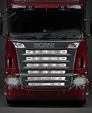 Lieferumfang: 8 Stück mabi automotive parts Für Scania R Serie 2004-2009 Modelljahr Gestreifter Frontlamellenschutz 8 Stück