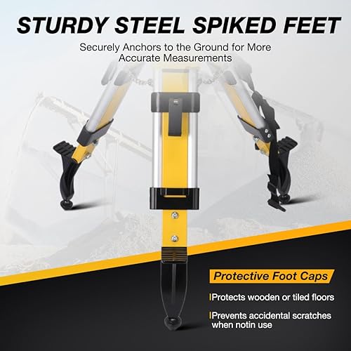 Miniatura 6 de Trípode de topografía, trípode de levantamiento de aluminio con abrazadera rápida de cabeza plana de 11 roscas de 58 pulgadas para teodolito de