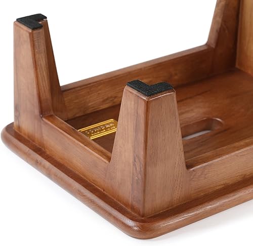 Miniatura 6 de CONSDAN Step Stool for Bed - USA Grown Oak, Wooden Stool for Adults and Seniors, 6.5" High, Non-Slip Mat, No Assembly Needed, Solid Wood, Chocolate