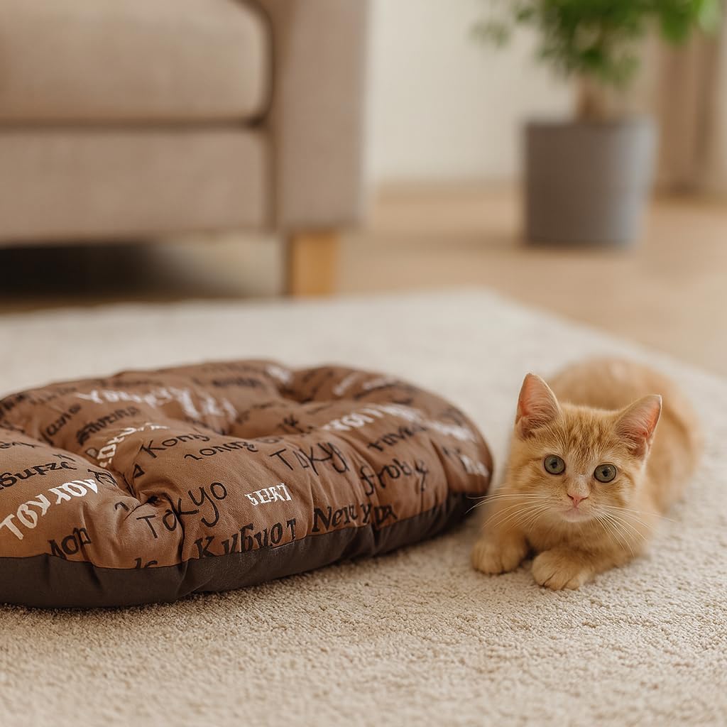 Ferplast Cuscino Cane e Gatto RELAX 45/2,Materassino, Cuscino Imbottito per Cuccia Cane e Gatto, Ovale, Cotone Morbido, Lavabile, 43 x 30 cm