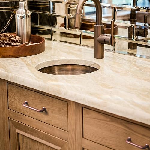 Miniatura 5 de Yanxia Juego de 12 manijas de gabinete de cobre antiguo de 3 pulgadas de centro a centro, tiradores artesanales para una estética vintage distintiva