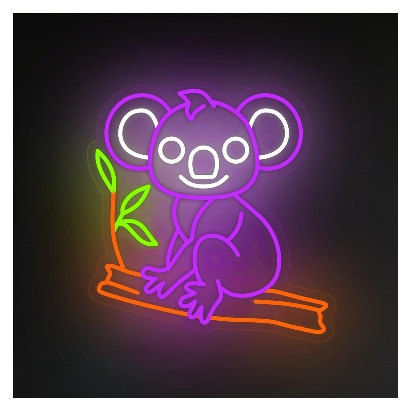 Xenite Purple Koala Hanging Art Neon Signs Koala On A Tree Branch Led Light Neon Sign, Suitable For Home Wall Animal Decor 51Cm