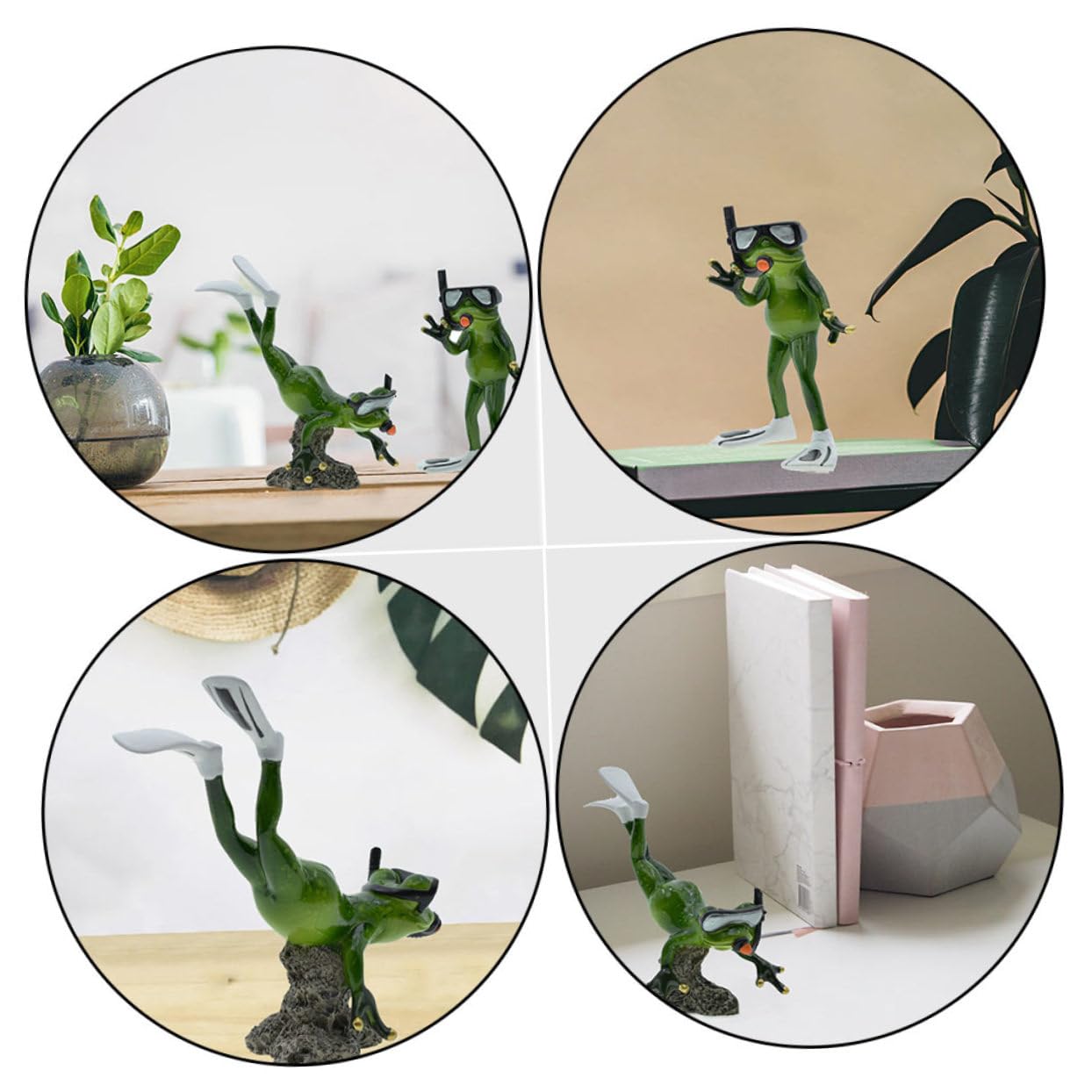 Toyvian 1 para Rzeźba Żaby z Żywicy Ozdoba Do Ogrodu Dekoracja Wnętrz Ornament Kształcie Nurkującego Zwierzęcia Idealna Do Użytku Wewnętrznego i Zewnętrznego