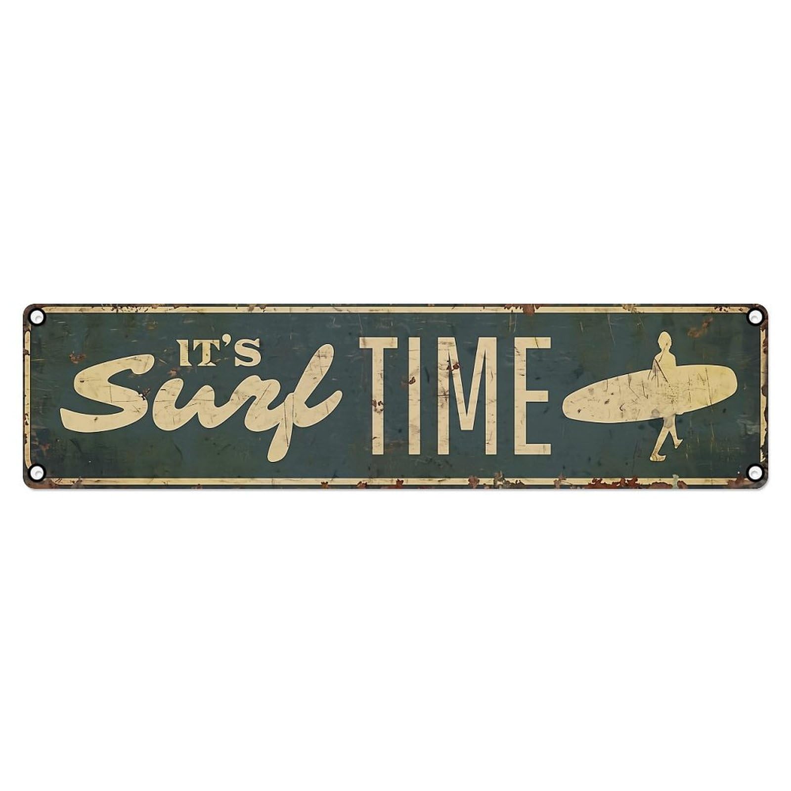 It Is Surf Time Sign Metal Tin Sign Plaque