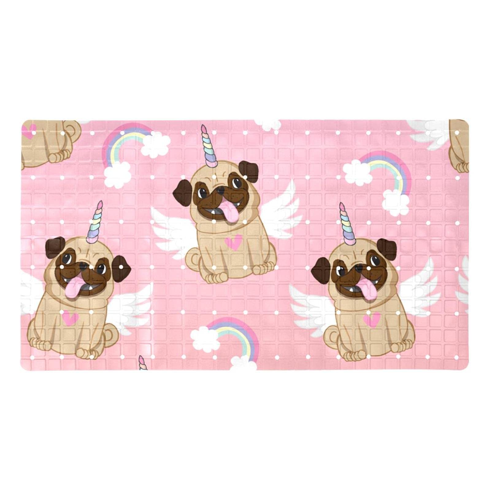Tapis de bain antidérapant motif carlin pour sécuriser la douche des enfants