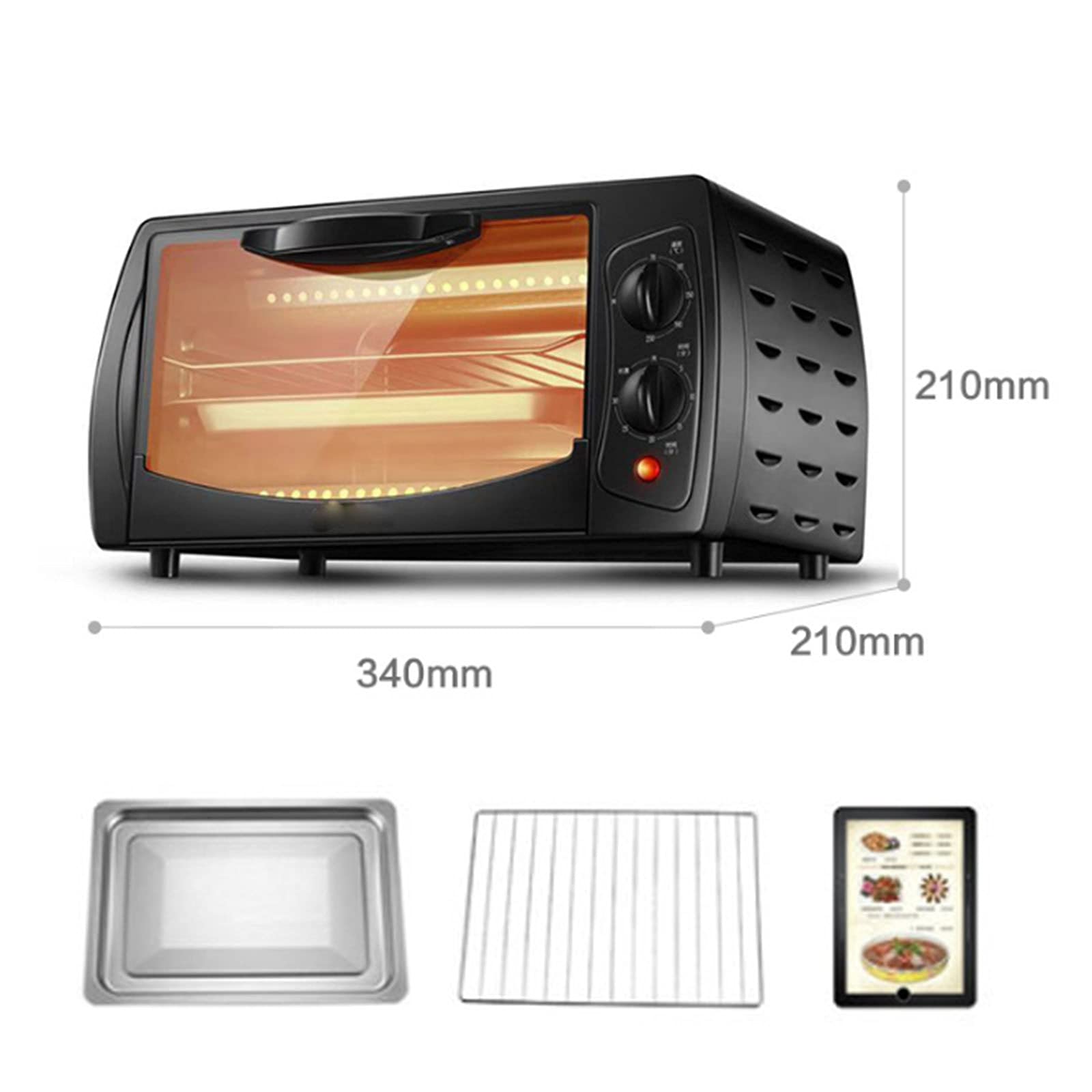 Temperatura ajustable de 70 a 230 °C, temporizador 60 minutos(Black)
