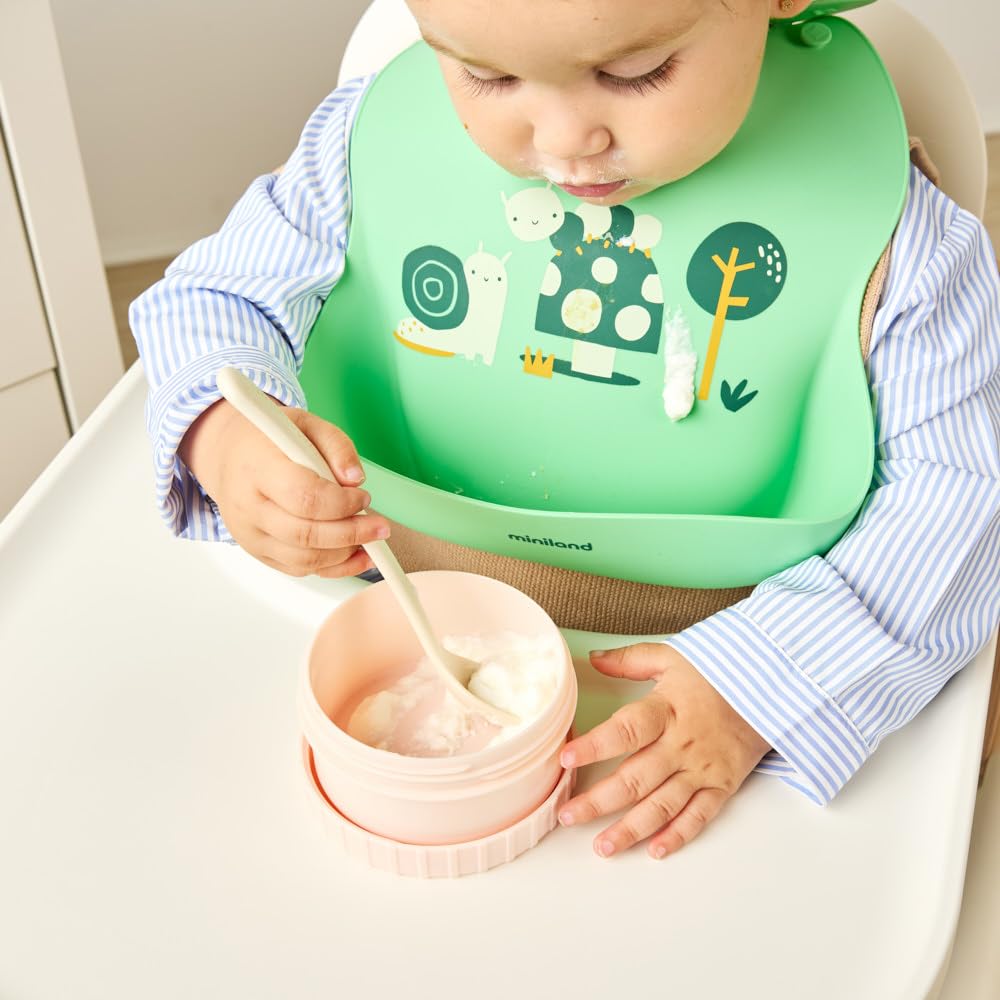 Miniland Thermetic Dolce Candy. Thermo papillero de 700ml, avec double couche d’acier et avec des intérieurs hermétiques, qui maintient la température froide et chaude pendant des heures.