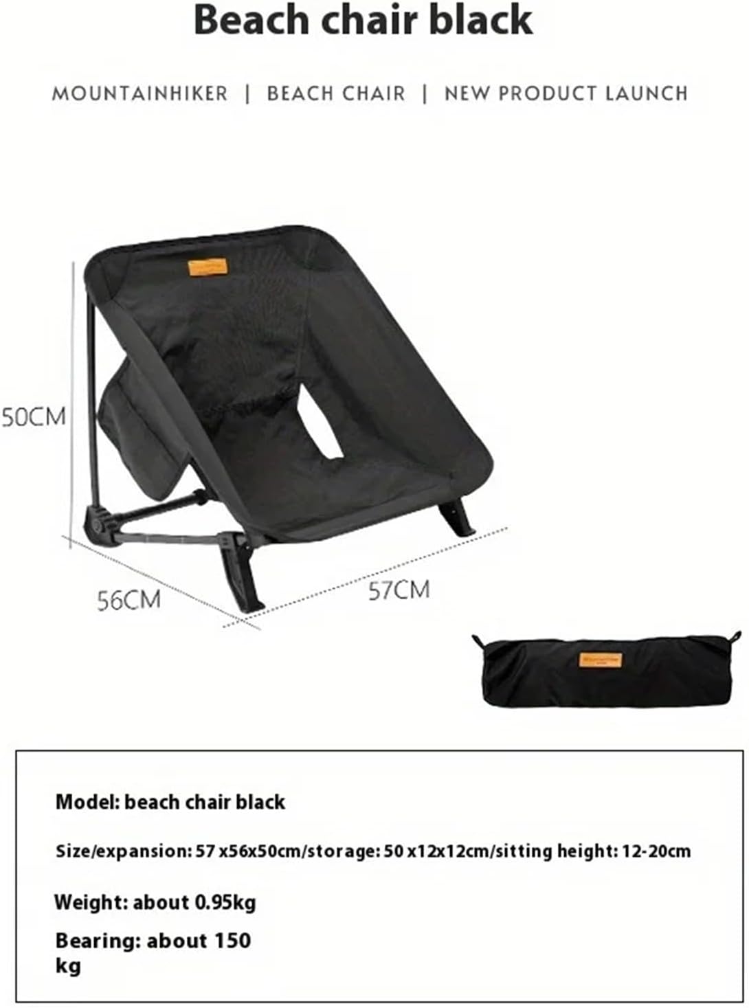 Portable Aluminum Alloy Beach Chair Camping self-Driving Storage Oxford Cloth Ultra-Light Folding Chair(Khaki)
