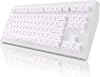 ZORNHER CG870 Wireless Mechanical Keyboard,80% White Gaming Keyboard, Creamy Keyboard,Shine Though Double Shot Keycaps,Creamy Sounding Linear Switches,Hot-Swappable