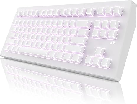 ZORNHER CG870 Wireless Mechanical Keyboard,80% White Gaming Keyboard, Creamy Keyboard,Shine Though Double Shot Keycaps,Creamy Sounding Linear Switches,Hot-Swappable