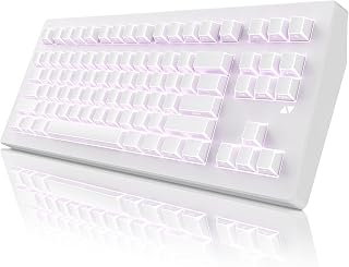 ZORNHER CG870 ワイヤレスメカニカルキーボード 80%ホワイトゲーミングキーボード フルサイズゲーミングキーボード ナンバーパッド付き クリーミーキーボード ダブルショットキーキャップ クリーミーサウンドリニアスイッチ ホットスワップ可能