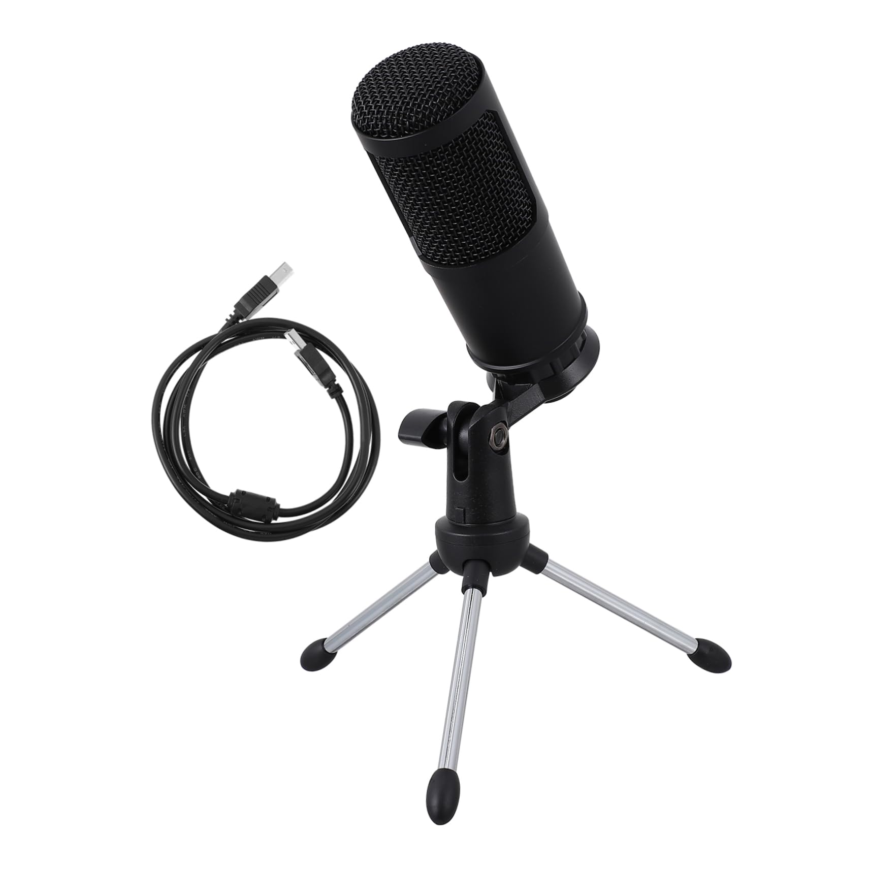 Microphone à condensateur cardioïde USB stable équipé d'un support noir robuste - 8