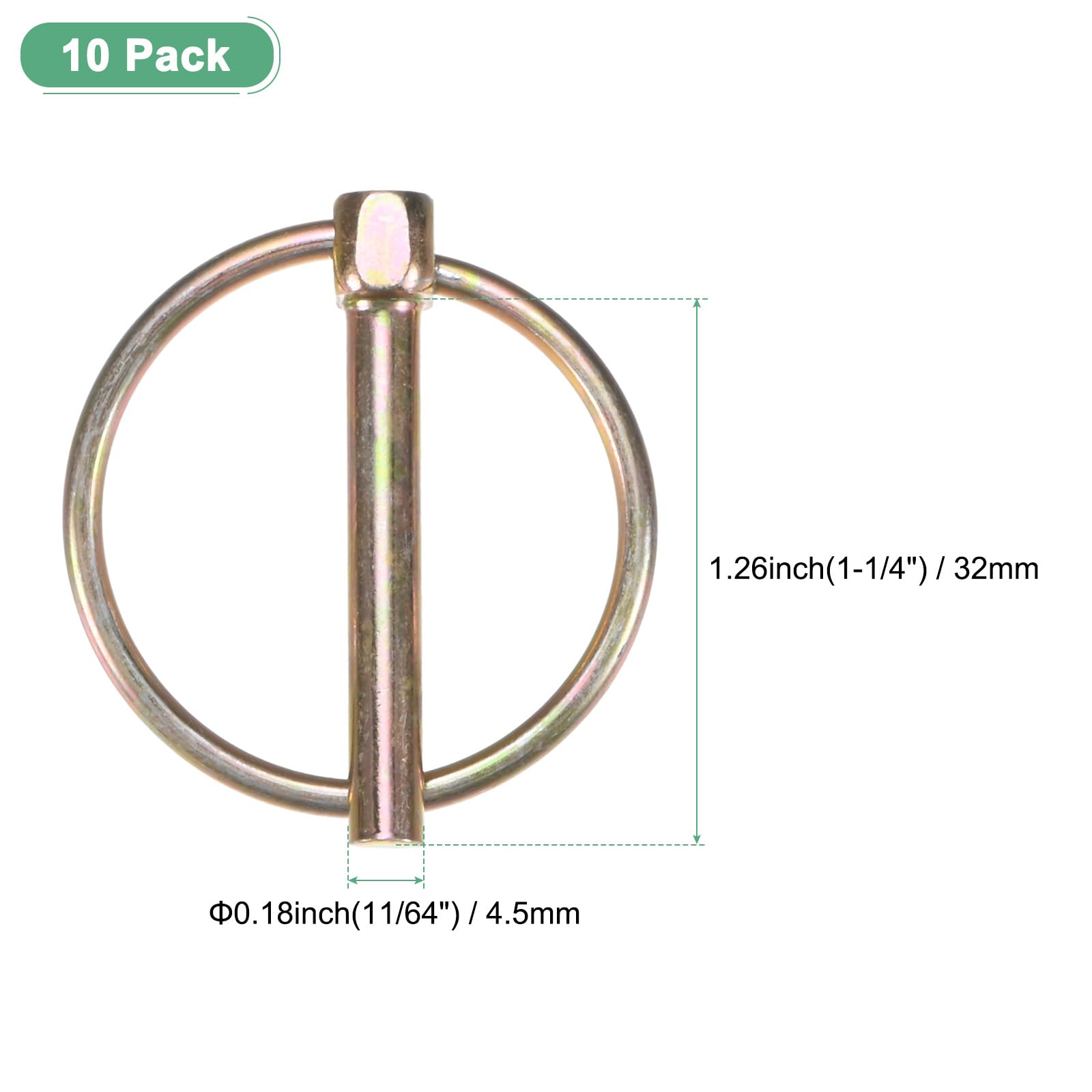M METERXITY 10-Pack 11/64" Linch Pin with Ring - Image 3