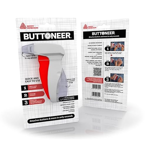 Buttoneer Button Fastening System - New and Improved! - Attaches Buttons & More in Seconds - No Sewing Necessary & Works on Most Fabrics