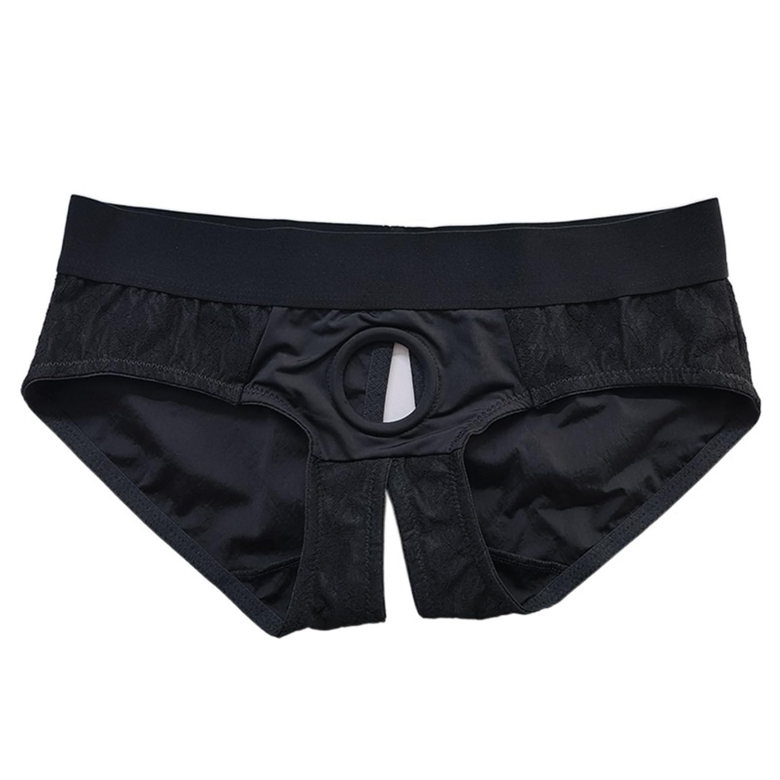 RABNZHDEO Strap On Harness Pants Strapon Boxers Harness Briefs Strapless Harnesses Underwear(Black,3XL-96cm)