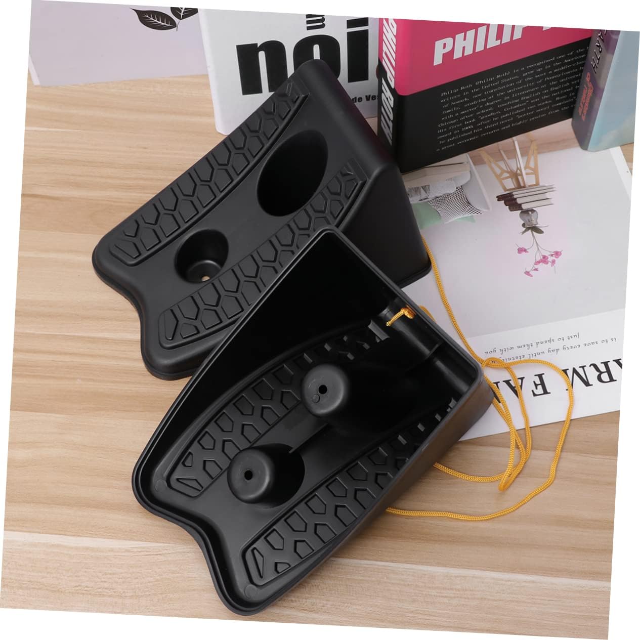 2pcs Heavy Duty Rubber Wheel Chocks - Triangle Car Stop Blocks for Rvs Trailers and Cars Portable for Enhanced Vehicle Stability Black