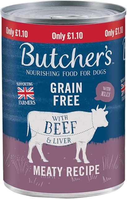 Butchers Beef And Liver Chunks In Jelly Complete Wet Dog Food, Chicken, 0.4 kg pack of 12