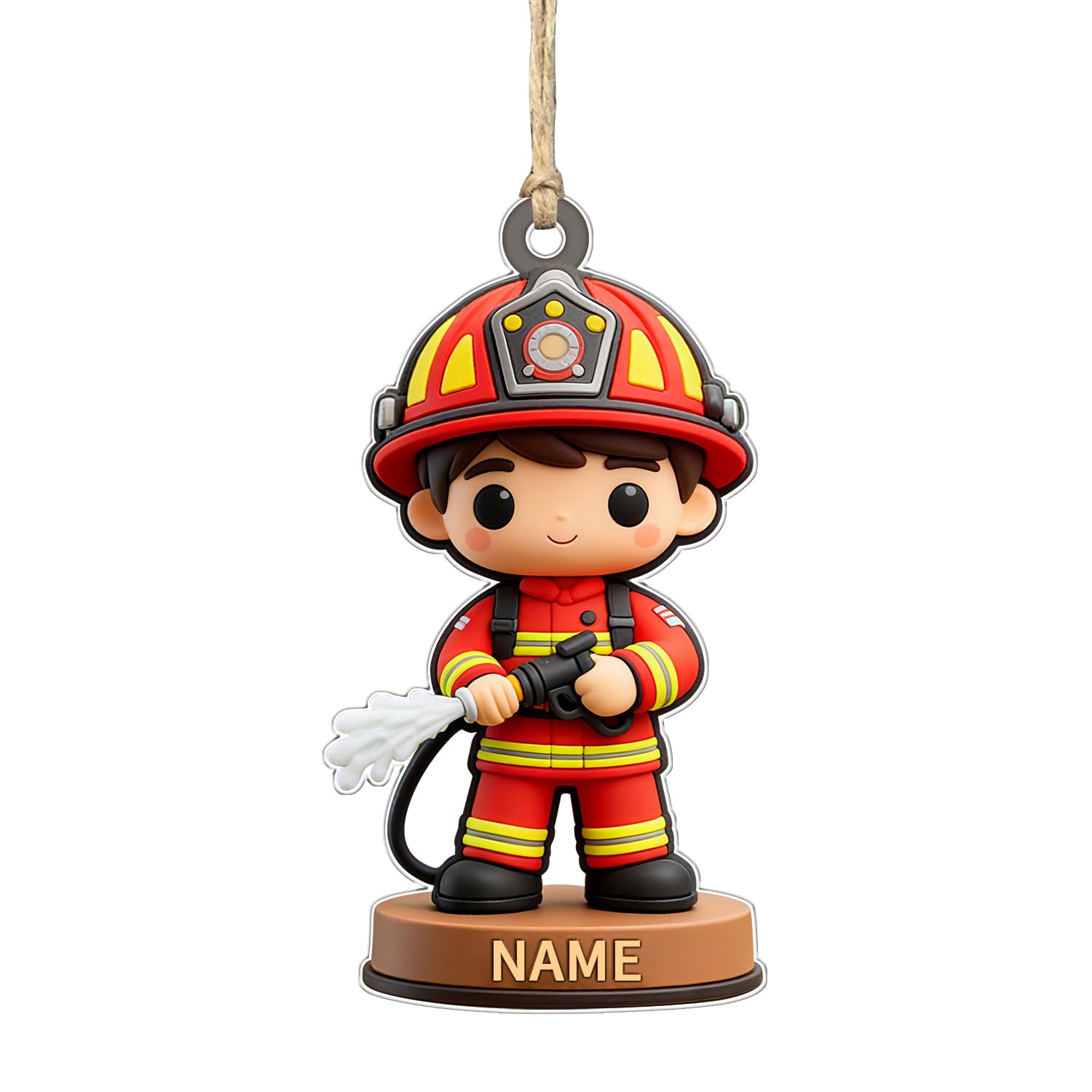 Personalized Firefighter Ornament 2025,Custom Acrylic Firefighter Uniform Ornaments with Name,Christmas Tree Hanging Ornament,Gift for Fireman Firefighter
