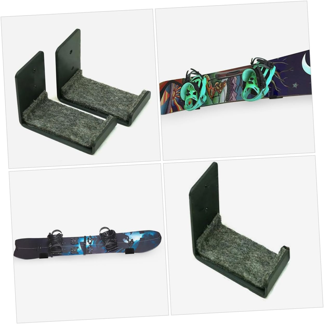 INOOMP Snowboard Bracket Ski Board Display Holders Hanger Hooks Snowboard Rack Metal Grey