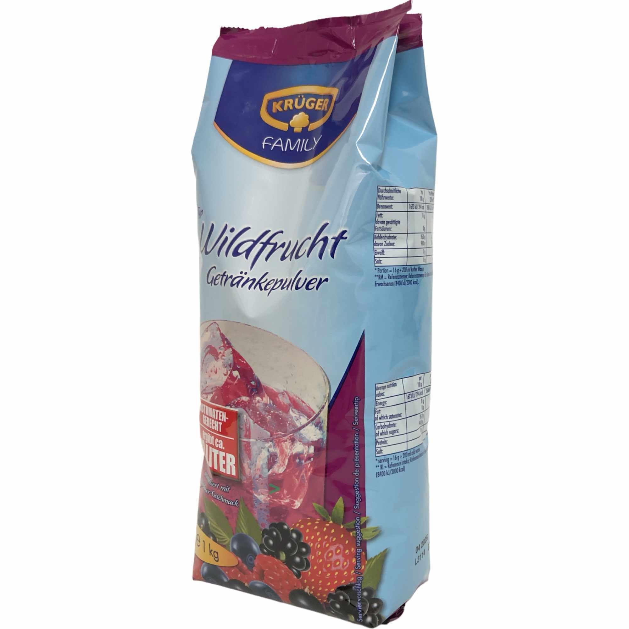 Krüger Getränkepulver Wildfrucht automatengerecht 6er Pack (6x1kg Beutel) + usy Block