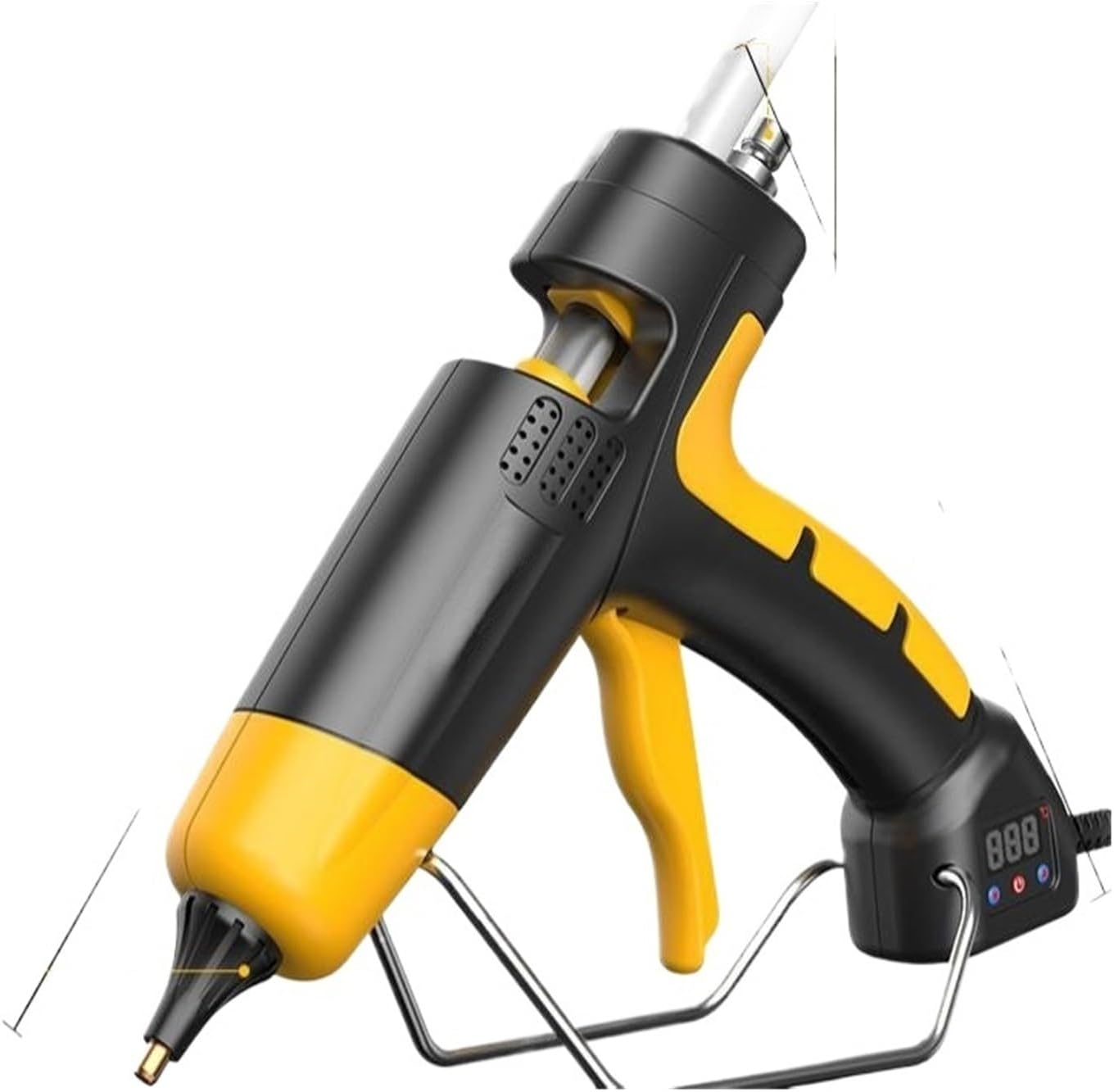 Hot Melt Glue Gun, Hot Silicone Gun, 300W Melt Glue, Digital Display, Temperature Adjustable Copper Nozzle, 11mm Pens, DIY Tool(300w-digital-y,Meddium)