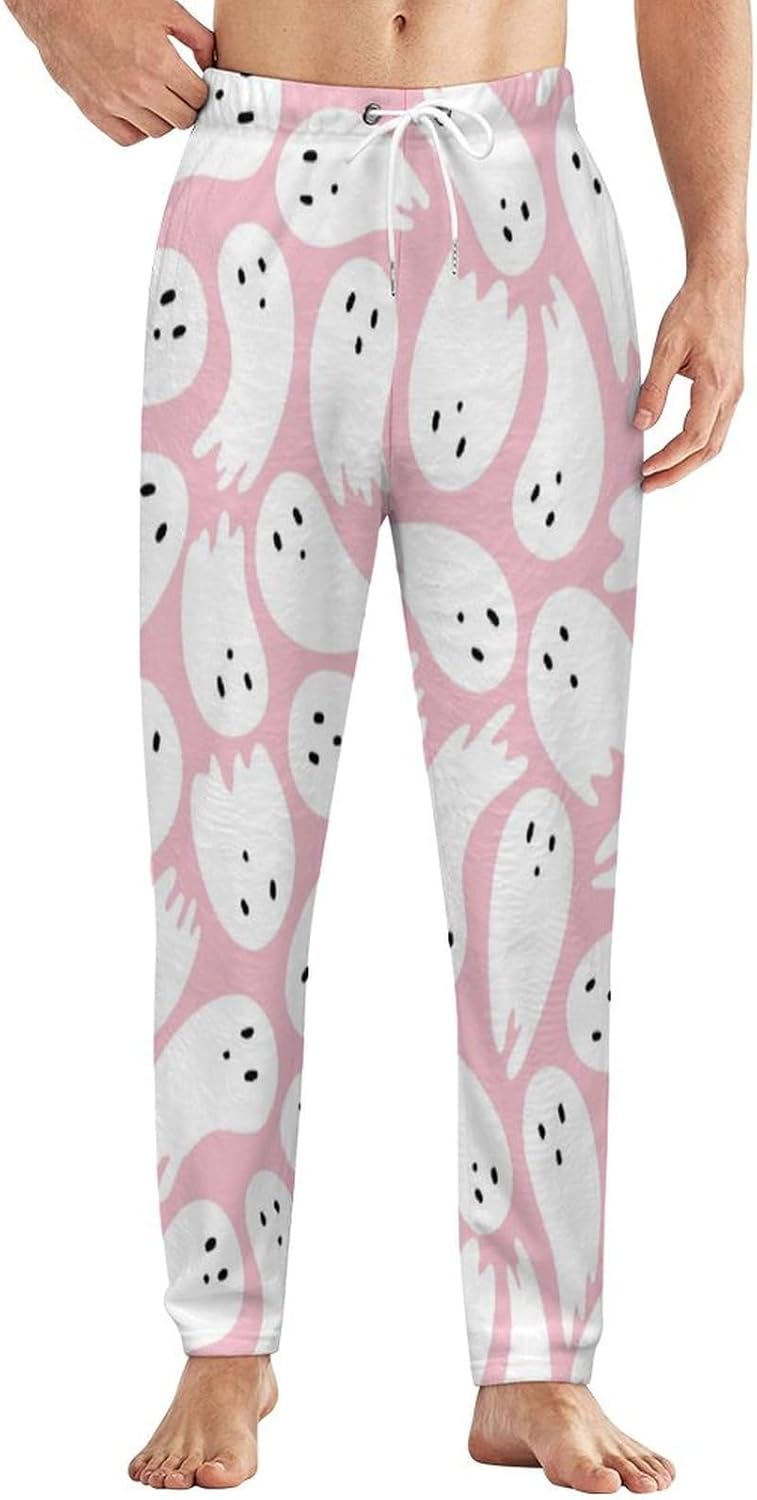 Pumpkin Yellow Pajama Bottoms Man Home Bottom Casual Sweatpants Drawstring Sweatpant Loose Wide Leg Pants Pockets