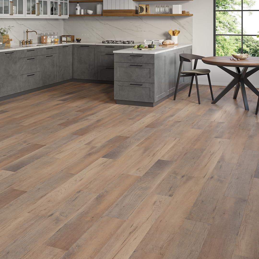 LVT Luxury Vinyl Tile Plank Flooring Waterproof Click Fit Wood Effect LVT Floor 2.196m² Coverage Per Pack | Office, Hallway, Kitchen, Dining Room Flooring Pack (Country Oak)