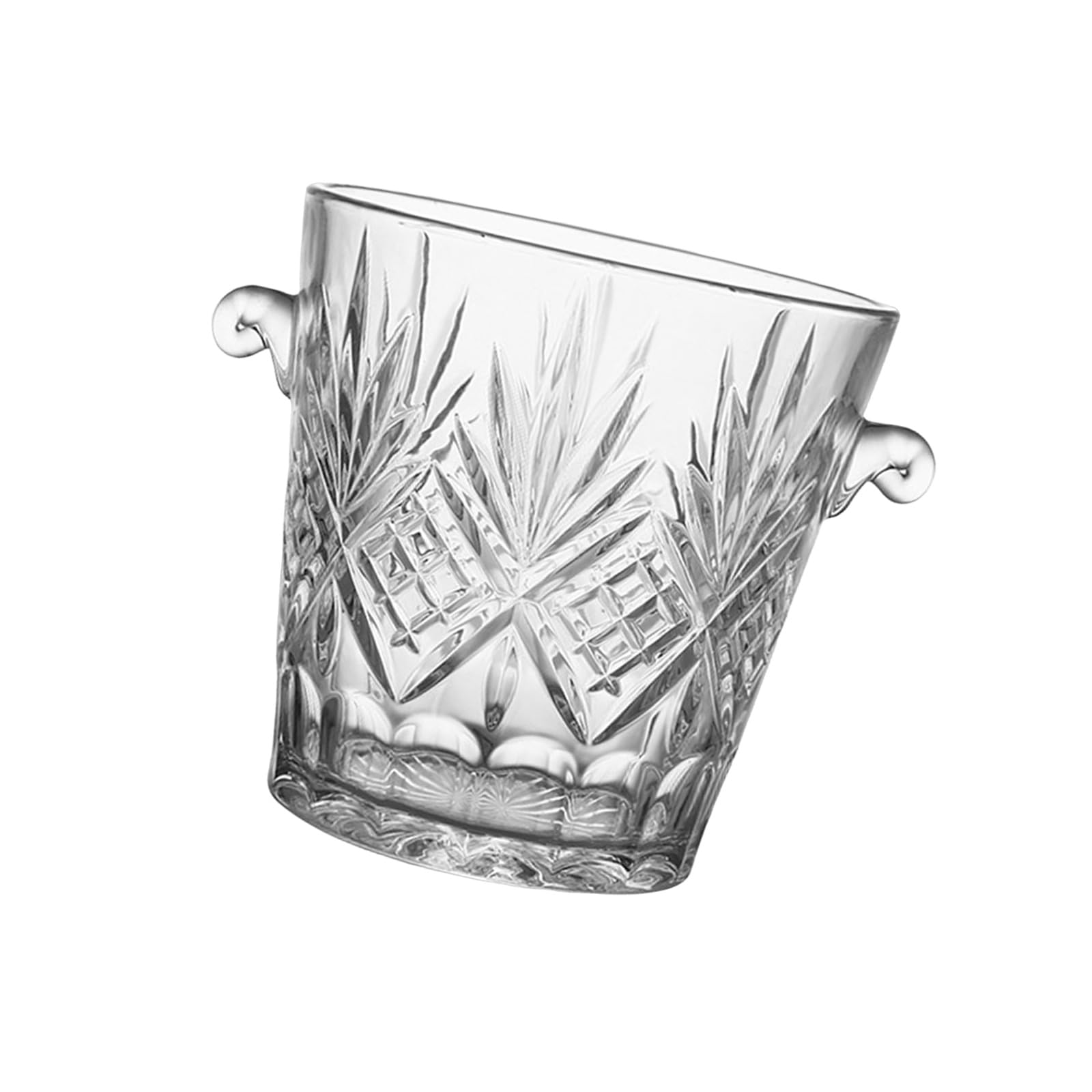 Tfaoys Texture Portable Glass Drink Coolers For Parties Transparent Bucket Shows Beverages Easily User Friendly Materials For Health And Stylish Entertaining Easy Carry Coolers