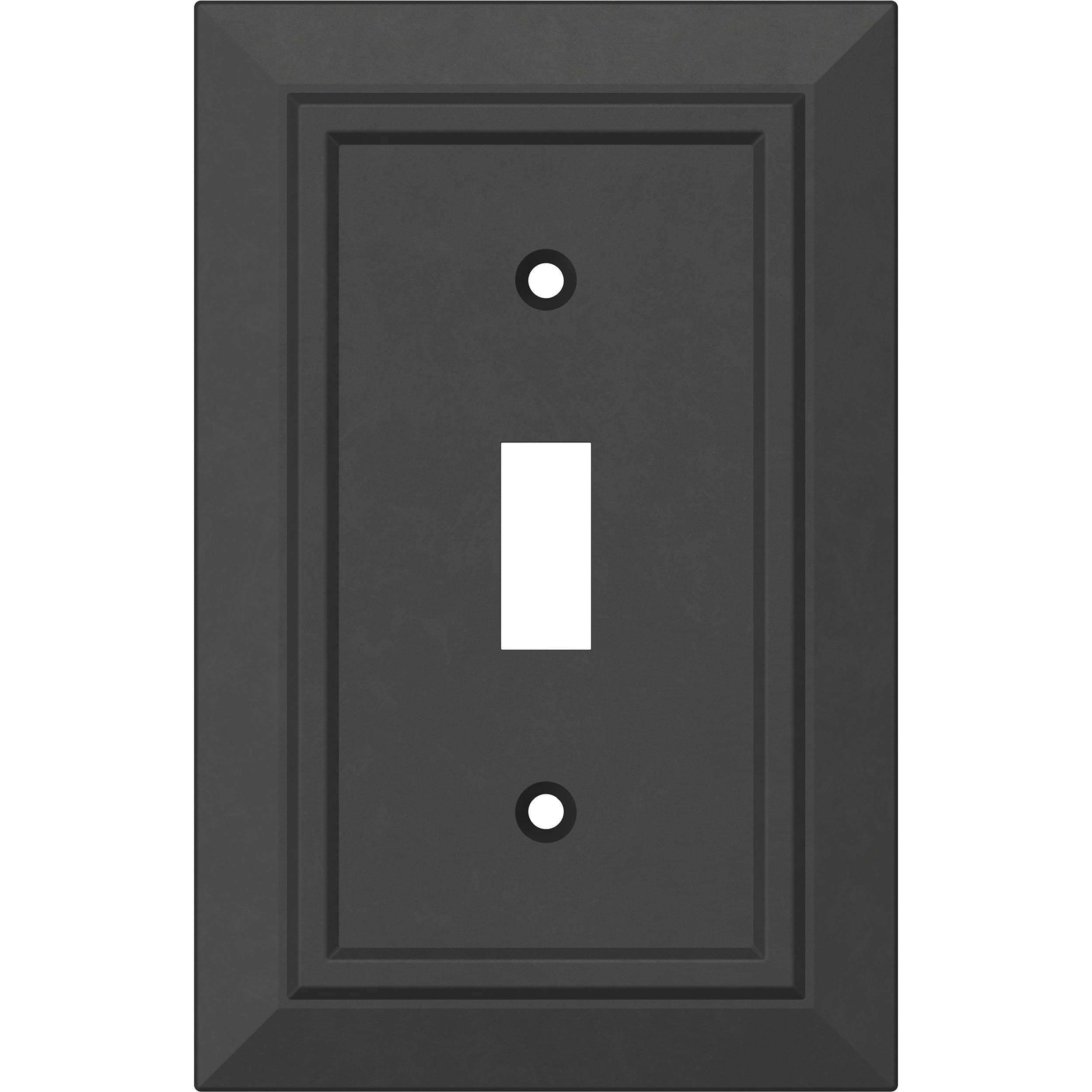 Franklin Brass W35241-FBA-C Classic Architecture Single Switch Wall Plate, 4 Pack, Matte Black-Antimicrobial