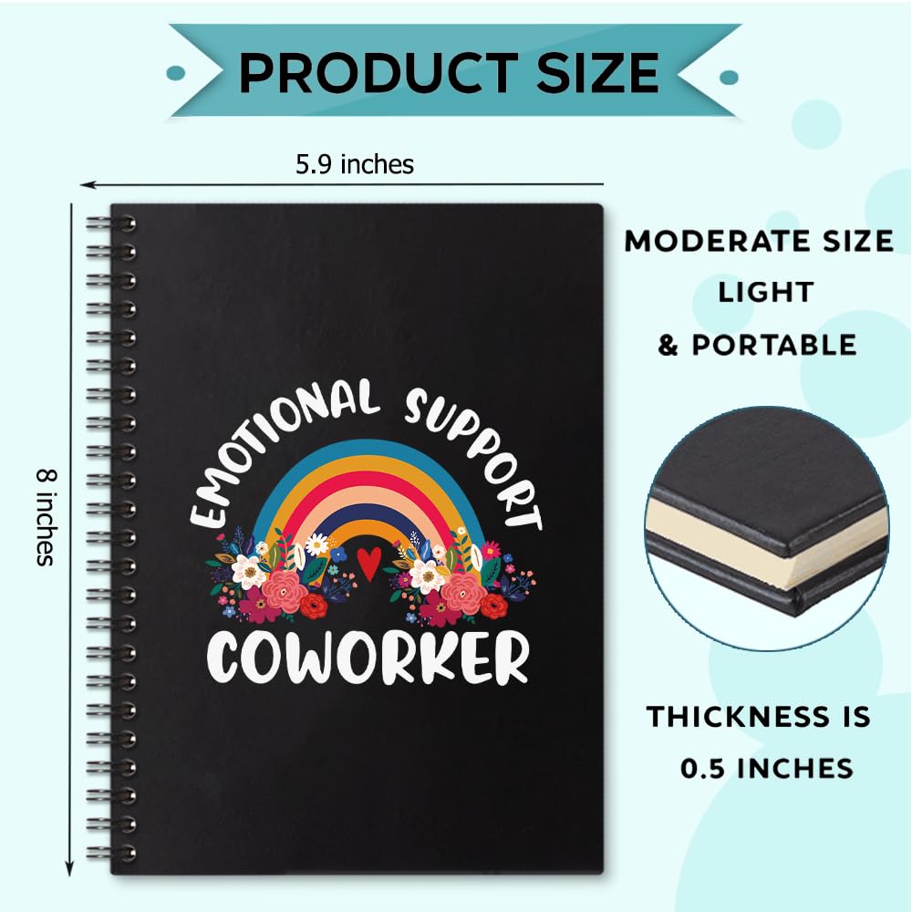 Sixrip Cuaderno de espiral de apoyo emocional con 160 páginas en blanco, divertido regalo de agradecimiento para trabajadores sociales, profesor, jubilación, regalo de agradecimiento para colegas,