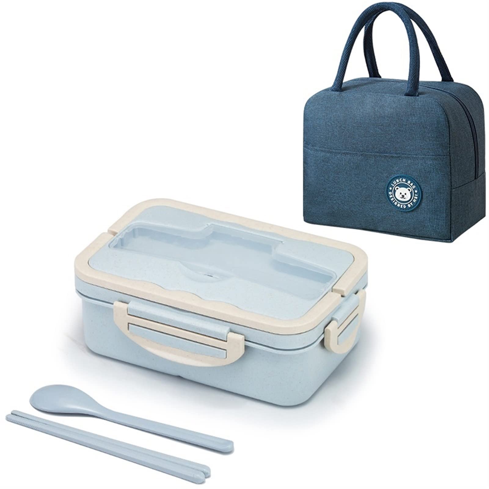 Lunch Box For Adults Lunch Box, 3 Compartment Sealed Bento Box and Cutlery Set Lunch Boxes for Kid Adult, Suitable for Microwave and Dishwasher (Color : Rose Gold)