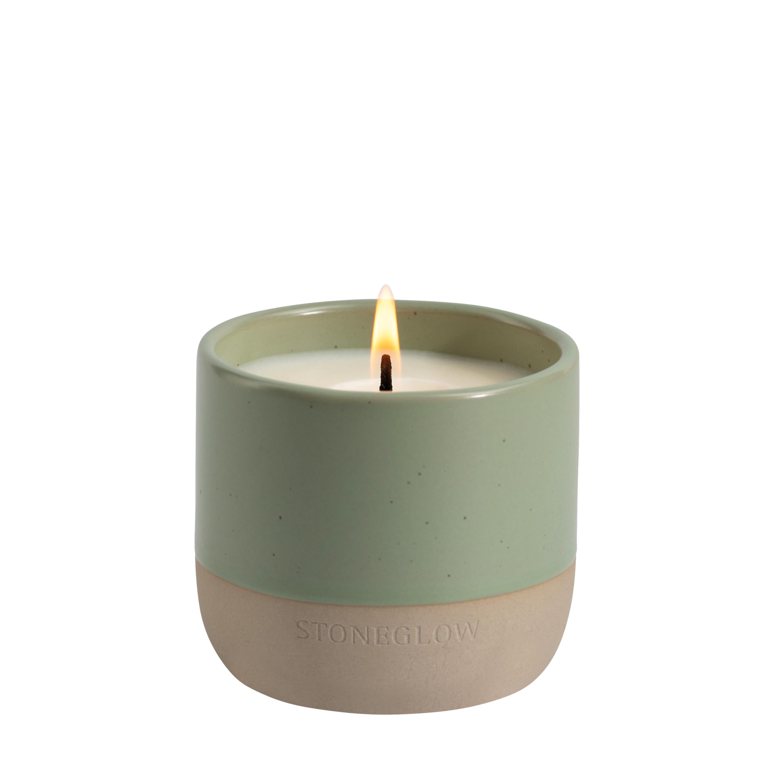 Stoneglow Green Elements Collection - Earth - Apple & Lime - Scented Soy Wax Ceramic Candle Tumbler (68X75mm)