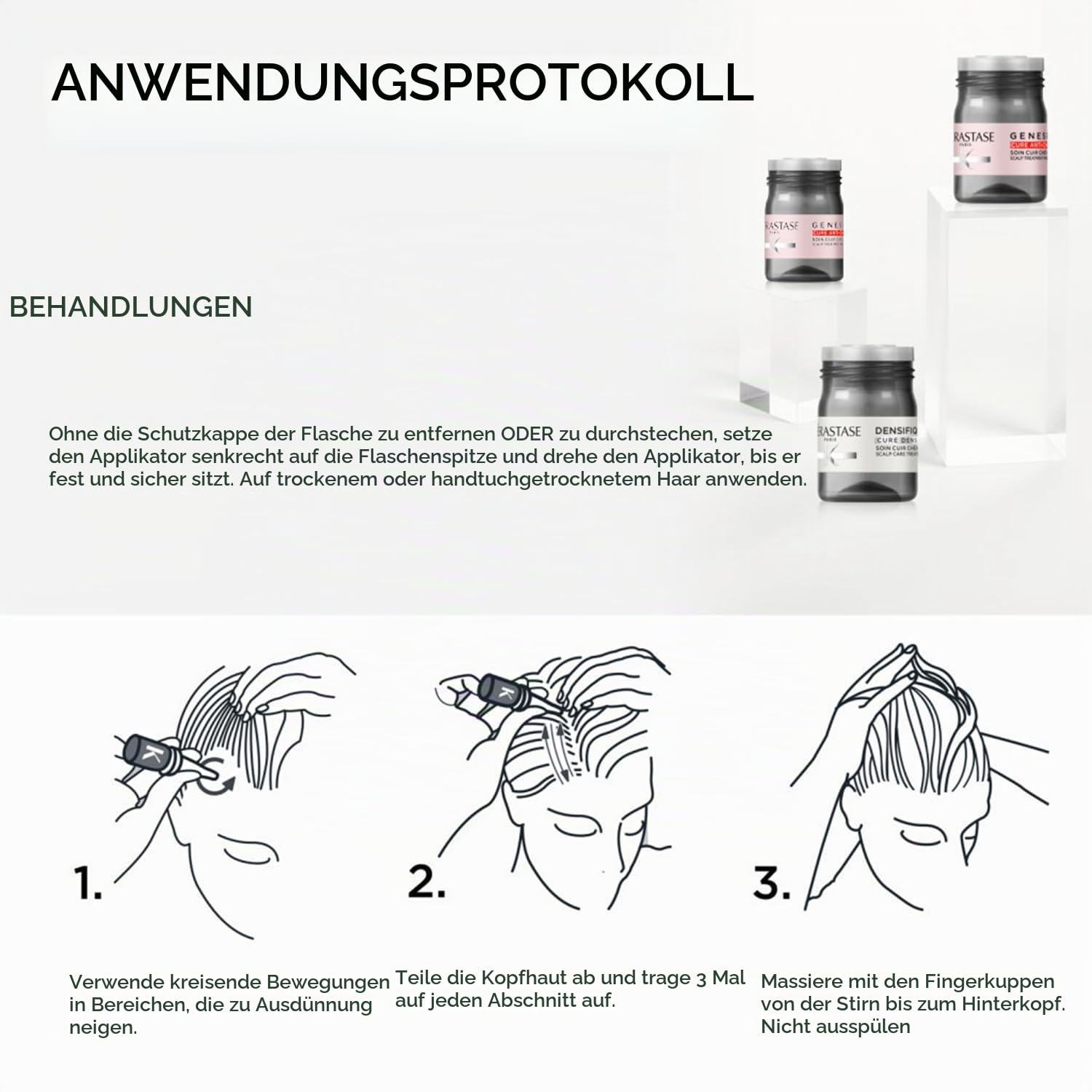 Kérastase Densifique Femme Cure, Pflegende Intensivkur für mehr Haardichte, Haarverlust Treatment, Mit Stemoxidyne und Yang Komplex für Volumen, Dichte, Energie und Kraft, 42x6 ml